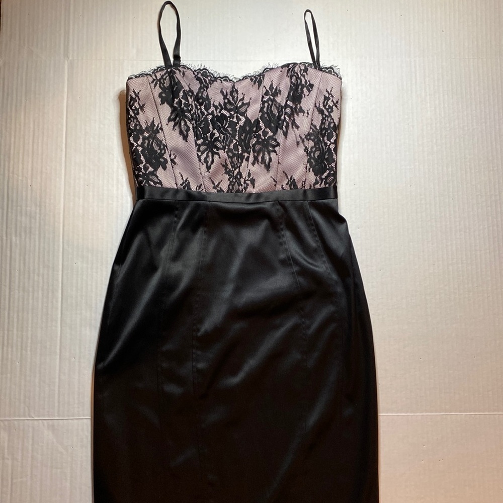 White House Black Market, black and pink dress, size 4.